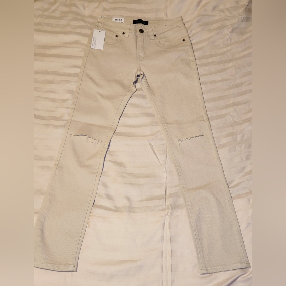 Women's Classic Cream Straight Leg Jeans